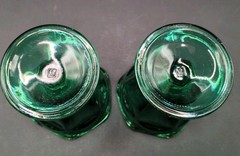 Vtg Anchor Hocking Fountainware Emerald Green 4oz Low Sundae Glass Set of 2