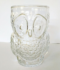 1 Vintage 1970s Libby Clear Owl Shaped Drinking Glass Tumbler Approx 14oz