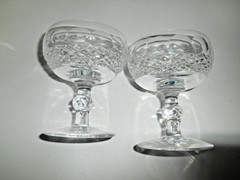 Pair of Waterford Colleen Cut Crystal 5 oz. Champagne / Tall Sherbet Short Stem