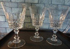 Set of 3 Cristal D’Arques-Durand Crystal Tuilleries Villandry Wine Glass Goblets