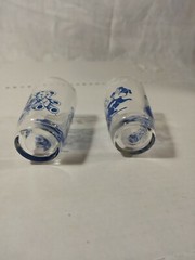 Vintage 2 matching Swanky Swigs Baby Animal juice Glass Blue Bears / Pigs Hazel