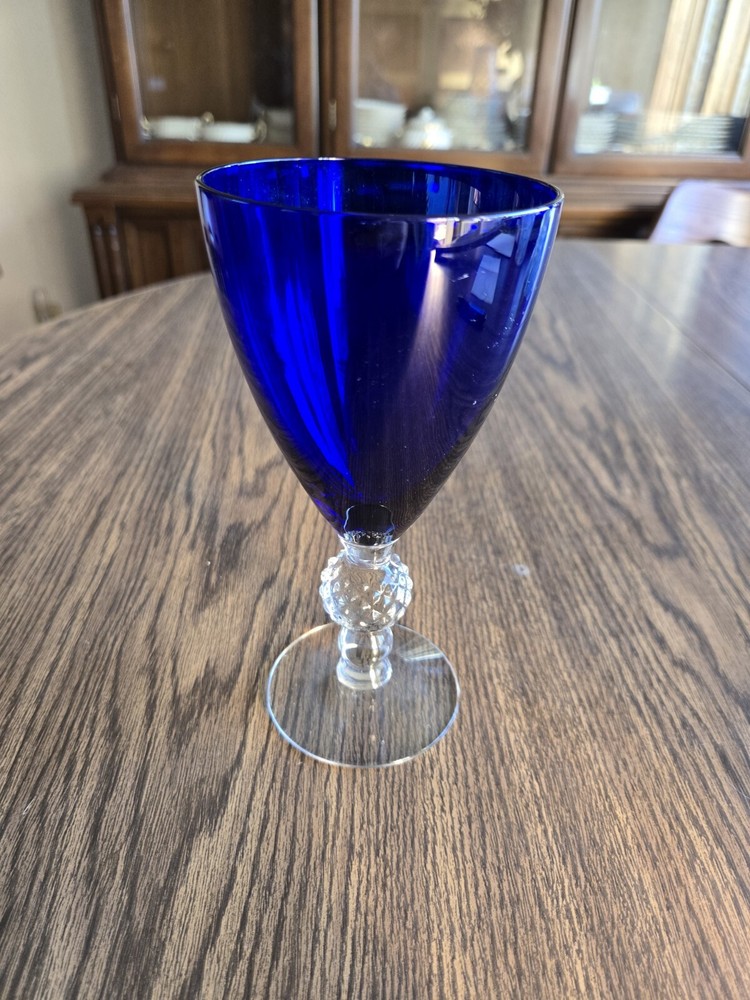 Vintage Morgantown Ritz Blue Golf Ball Stem 6 3/4″ tall, 9 oz.