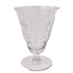 Morgantown Mayfair Etched Clear Crystal Stemware Water Juice Glasses Vintage