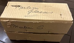 Set 11 Small VTG Noritake Sasaki Bamboo Etched 4” Martini Cocktail Glasses MIB