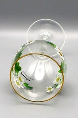 Royal Worcester WORCESTER HERBS Feverfew Wine Glass Botanical Florals Gold Trim