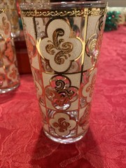 Legendary Culver 22K Gold Sallye Design High Ball Glasses. Vintage Classy Signed