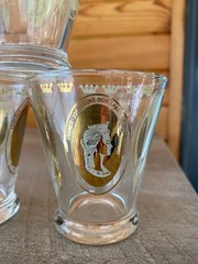 MCM Vtg. Set 5 Royal Lady Portrait Shot Glasses Gold Cleopatra/Jospehine…