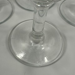 Vtg Standard Glass Etched Criss Cross & Dots 4.5in Petite Wine Glasses Set of 4
