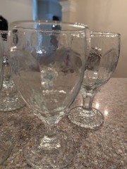 Libbey Chivalry Clear Water FOOTED Goblets Set of 6 6.5” Tall
