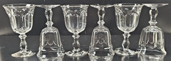 6 Imperial Glass Old Williamsburg Clear Water Goblets Vintage Stemware Retro Lot