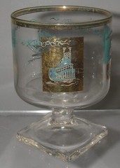 Federal Glass Feg47 SOUTHERN COMFORT Aqua Gold Wine Steamboat/Riverboat Scene