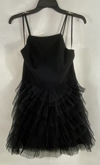 BCBGMAXAZRIA Women’s Black Casandra Tiered Tulle Ruffle Mini Dress NWT Sz 4
