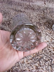 2 Vintage Anchor Hocking Clear Prescut Glass Pineapple 8 Oz 5″ Tumblers