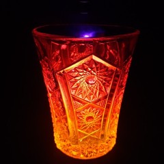 2 Indiana Glass Amberina Heirloom Sunset Tumblers Vtg Carnival Glass EUC *Glows