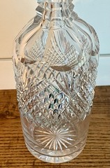 ABP Cut Crystal Whiskey Bottle-Strawberry, Diamond, Fan with Sterling Stopper