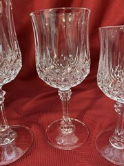 Cristal d’Arques Longchamp Set of 5 Champagne Water Wine Sherry & Cordial Qty Av
