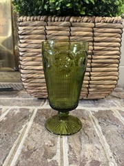 Vintage Bartlett Collins Drinking Glass Green Ice Tea Goblet Cocktail 1960s