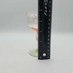 Vtg Weston Watermelon Etched Cordial/Liquor Glass Pink Green UV Glows