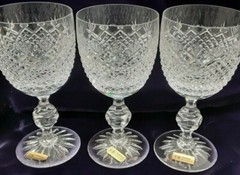 Tharaud Designs Diamond & Fan Water Goblet Set of 6 – Hand Cut