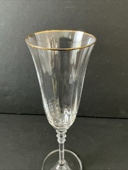 Mikasa Sonata Gold Crystal Champagne Flute Glass 8 3/4” Optic Bowl Discontinued