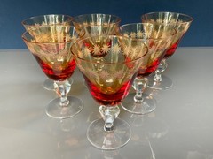 GUS KHRUSTALNY , Liquor glasses “GOLDEN WEDDING” 6pcs, USSR