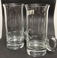Two Toscany Hand Blown Glass Cups (one with very small chip; see pictures)
