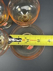Set 4 Vintage Bryce Hand Blown Amber Coupe Champagne Glasses Stemware Original