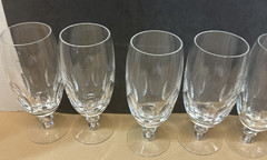 6 VTG Tiffin-Franciscan Crystal Empire Essex iced Tea heavy wt. glass stemware
