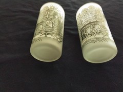 Royal USA Colonial Homestead Green 12 oz Highball Tumblers 5 5/8″ Set Of 2