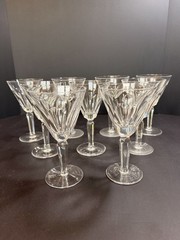 Set of 9 Waterford Crystal Sheila Water Goblets – Signed – 6.75”