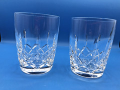 Discontinued Pair of Waterford Harper Pattern Double Old Fashion Glasses Barware