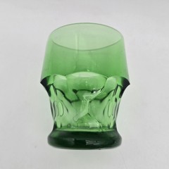 Vintage Viking Green Georgian Tumbler Glass Honeycomb 6 ounce 3.5″