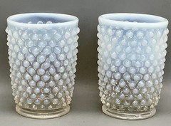 Vintage Fenton Hobnail French Opalescent Juice Glass/Tumbler 5 oz. x 2