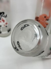 Vintage Libbey Bar Cocktail Glasses Carousel Animals Merry Go Round Set Of 6