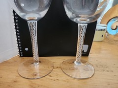 Air Twist Stem Water Goblets 8 3/4″h x 3 1/2″w