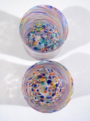 NWT MURANO CONFETTI GLASS TUMBLERS, SET OF 2