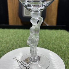 Vintage Bayel Crystal Bacchus Male Nude Frosted Figural Stem Wine Glass 7 1/4″