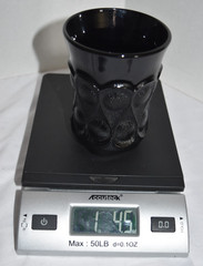 Noritake Spotlight Ebony Black Glass Tumblers 3.5” Thumbprint Glasses Lot of 4