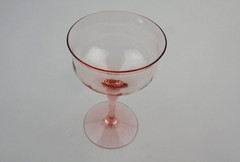 Toasting Glasses Diamond Optic Wavy Pink Champagne set of 4