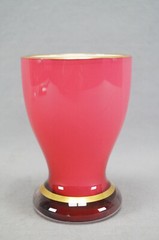 Czech Bohemian Hand Blown Cranberry Cased Glass Tumbler Spa Glass Circa 1900