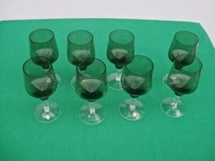 VINTAGE SASAKI JAPAN SMOKE GRAY WATER / JUICE GLASSES ( LOT OF 8 ) NEW