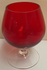 Ruby Glass Small Size Balloon Liqueur Glass 8.5cm Tall 6cm Wide Clear Glass Base