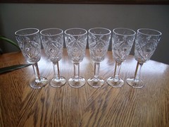 Etched Sherry Cordial Liquor Stars 5 1/8″ Cut 2.5 Oz – Set of 6