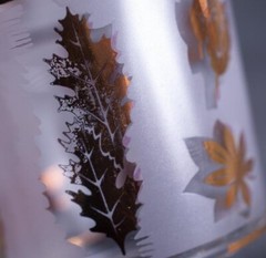 Vtg Continental Can Co Gold Leaves Foliage Rocks Glasses Double Old Fashions DOF