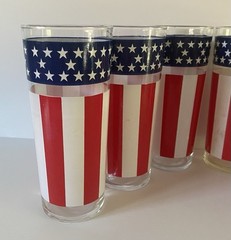 6 Libbey Stars and Stripes Glasses 12 oz. Tumblers Fourth Of July Patriotic USA