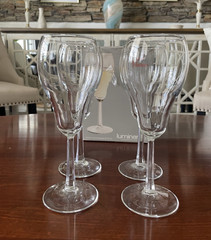 Vintage Luminarc Tulip Stem Wine Glass 8.5oz Set Of 4