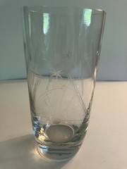 Vintage Atomic Style Starburst Sunburst Highball Glasses SET OF 5 Etched 14 Oz