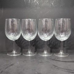 Royal Leerdam Radiance Wine Glasses, Set of 4, Vintage Clear Stemware, Drinkware