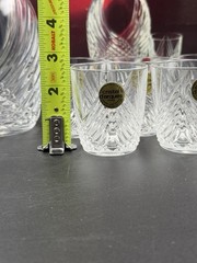 Cristal d’Arques by Empire Diament 7 pc Set: Decanter + 6 Port Glasses w/Box