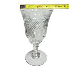 Antique Libbey 2056 ABP Cut Glass Flair RC 0599 Stem Goblet Signed USA 1918-1920